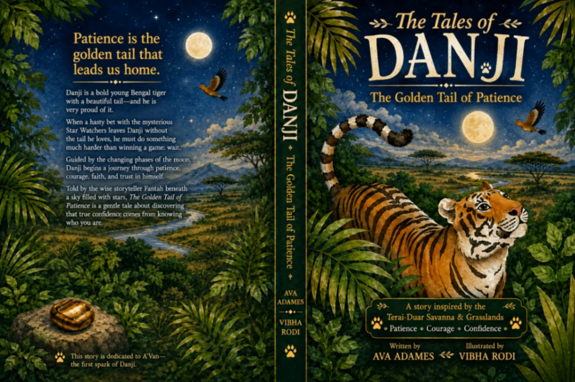 The full spread of The Tales of Danji book cover, showing the front and back artwork